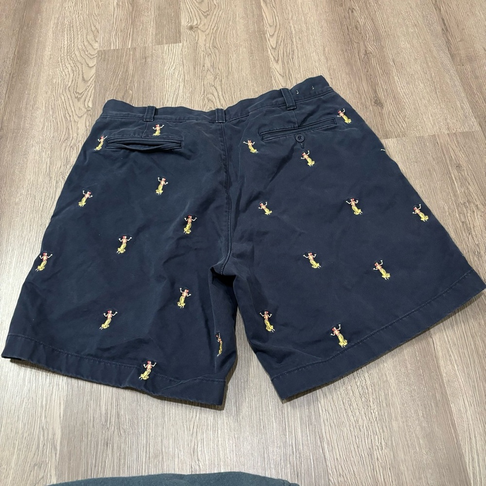 Vintage J.‎ Crew Chino Shorts Embroidered Hula Girls Navy Blue Men’s 38 - Picture 2 of 6